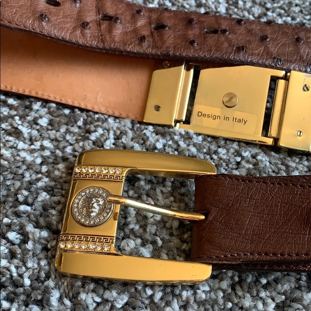 Ostrich Gold detailed belt